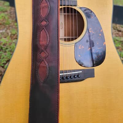 The Swamp Shadow™ Handcrafted Full-Grain Leather Guitar Strap with Genuine Louisiana Alligator image 5