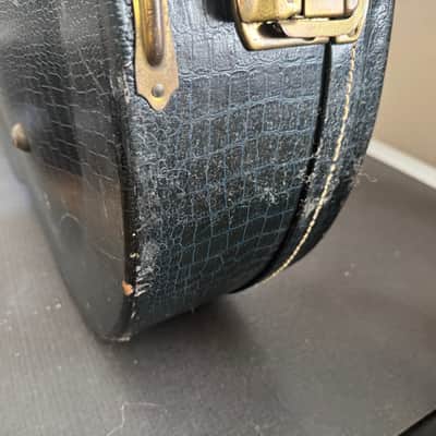 Vintage 1940s–1950s Epiphone Lifton Archtop Case – Black Alligator / Purple Interior image 6