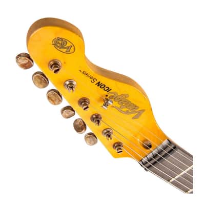 Vintage Icon Series V62 Distressed SS Electric Guitar - Ash Blonde - Open Box image 4