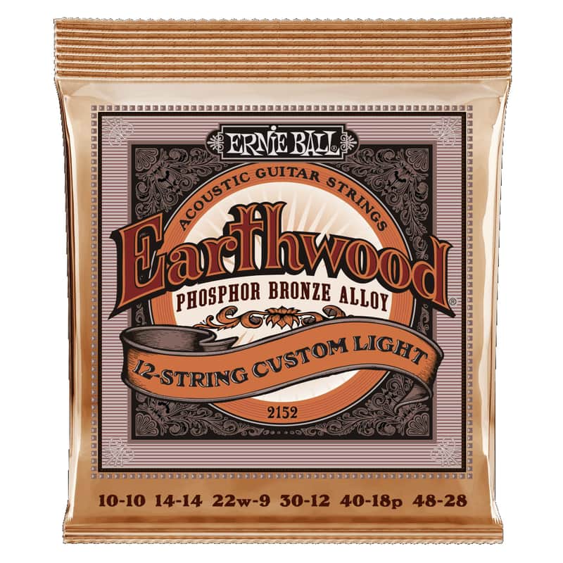 Ernie Ball Earthwood 12-String Custom Light Phosphor Bronze Acoustic Guitar Strings - 10-48 Gauge image 1