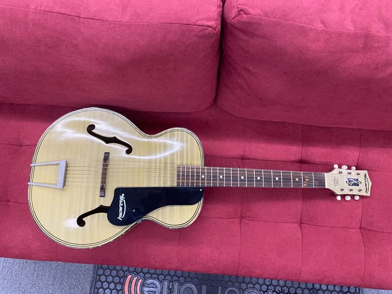 Harmony H1214 Archtone Acoustic Archtop Guitar 1950's - Blond with Faux Flame image 1