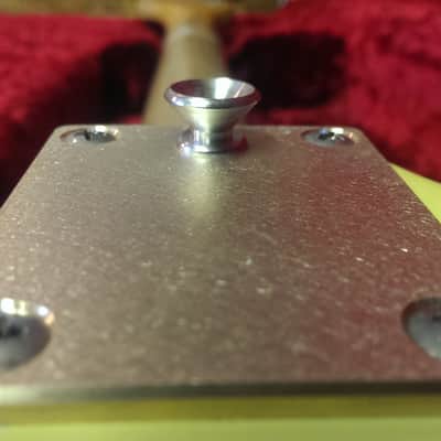 KGC Brass Neck Plate with Strap Button for 4 Bolt Neck, Fender etc image 10
