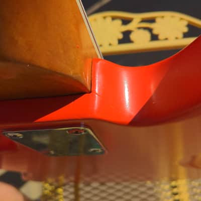 UPDATE HSC Kingston (Teisco ?) Jazz Bass Copy Red Orange image 12