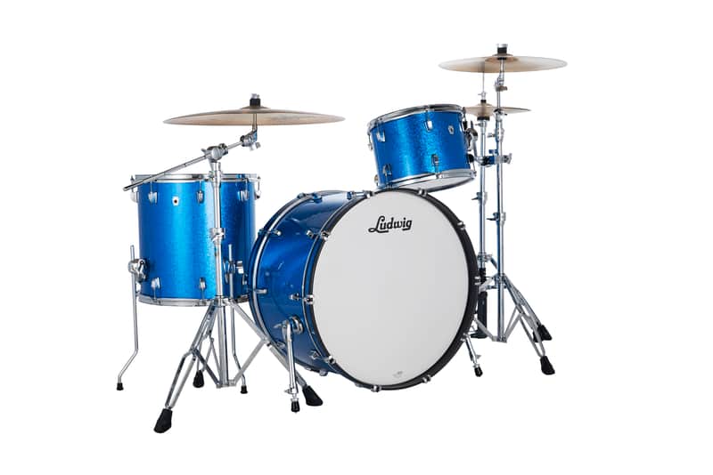 Ludwig NeuSonic Blue Super Sparkle Pro Beat Drums 14x24_16x16_9x13 3pc Shell Pack | NEW | Authorized Dealer image 1
