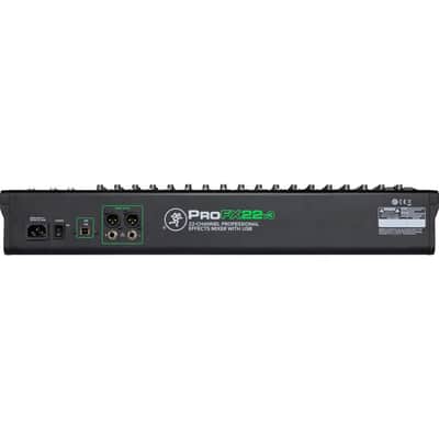 Mackie ProFX22v3 22-Channel Mixer with USB and Effects with Calrad 55-853G-6 3 Conductor 1/4" Stereo Plug to 1/4" Stereo Plug 6' Long - Gold, XLR Cable, and a Polishing Cloth image 4