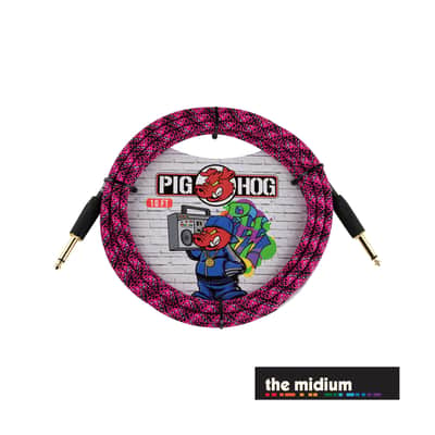 Pig Hog Graffiti Series 1/4" TS Instrument Cable – Pink Graffiti – (Multiple Lengths) - PCH10GPK 10' (10 ft.) image 1
