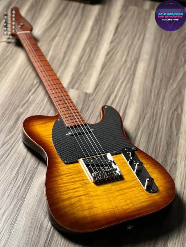 Electric Guitar Soloking MT-1 Fm Artisan With Roasted Flame Neck In Honeyburst Nafiri Special Run Jescar image 1
