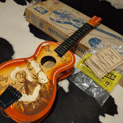1950s Jefferson Toy Company "ROY ROGERS" Child's Toy Guitar Western TV Theme w/Original Box and Manual image 3