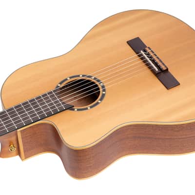 Ortega RCE131L Family Series Pro Solid Cedar Top Mahogany Neck Cutaway Nylon 6-String Classical Acoustic-Electric Guitar w/Gig Bag For Left Hand Player image 9