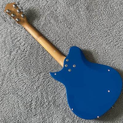 Blue Mini Electric Guitar, Solid Basswood Body, Maple Neck, Rosewood Fingerboard image 14