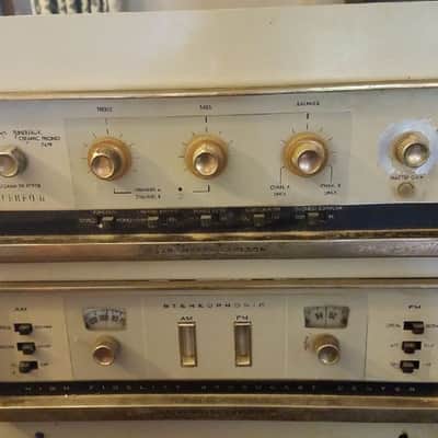 Stromberg-Carlson ASE-6 Preamp and SR445A Tuner mounted tube pre 1950s - Cream & Gold image 1
