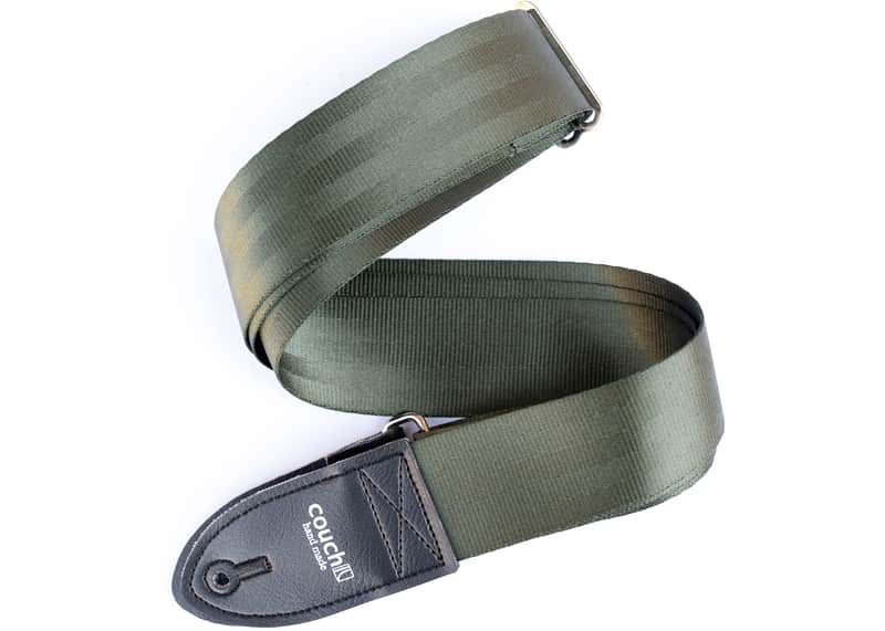 Couch Forest Green Seatbelt Guitar Strap image 1