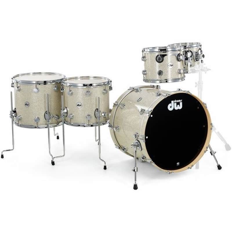 Mint DW 10", 12", 16" 22" Collectors Series Drum Set - Broken Glass / Chrome Hardware image 1