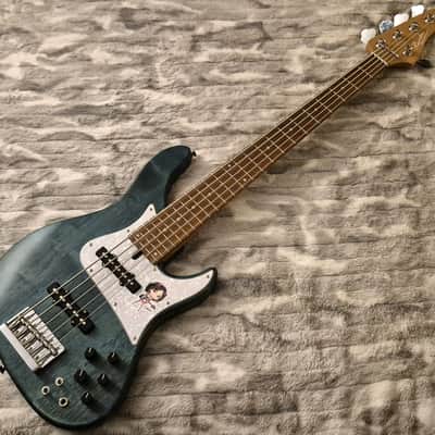 Bacchus Japan Tune-Up WL-524 H.J. FREAKS Signature - 24-Fret Jazz Bass - 5-String - Active / Passive - Natural Green image 2