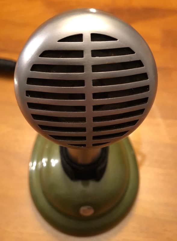 USA Made Shure 520SLB green Vintage 50’s / 60’s Low Z with XLR cable image 1