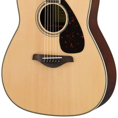 Yamaha FG830 Dreadnought Acoustic Solid Sitka Spruce Top Rosewood Natural image 2