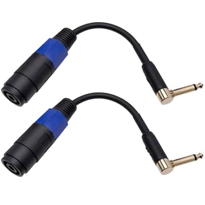 Speak on Female Connector to 1/4" Male TS Speaker Cable - Speak-on Jack to 1/4 TS Plug (Right-Angle Plug) image 3
