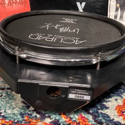 Hart Dynamics - Def Leppard Adrenalize Tour, 10" AcuPad Trigger Pad - (RA #2107) AUTOGRAPHED HEAD!! 1990s - Gold image 11