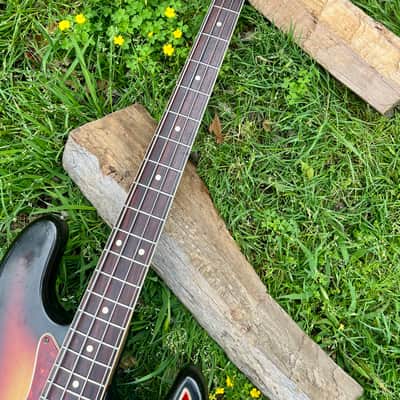 Vintage Fender 1966 Jazz Bass Bound Neck Dot Inlays image 9