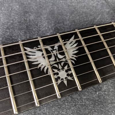 LTD Hex-7 Nergal Signature 7-String Electric Guitar Matte Black w/ Flying V Case image 11