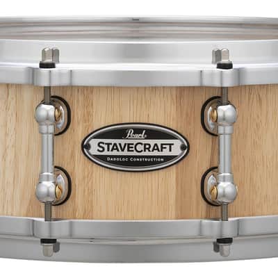 Pearl StaveCraft 14"x5" Maximum Volume Snare Drum with 20mm Thai Oak shell, Makha DadoLoc and MasterCast Die-Cast Hoops in Hand-Rubbed Natural Satin Finish image 1