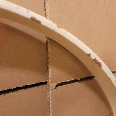Vintage Tama Superstar 22" Piano White bass drum hoop, pair image 3
