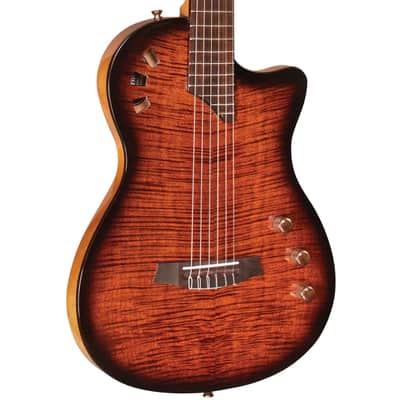 Cordoba Stage Thinbody Classical Acoustic-Electric Guitar, Edge Burst image 1
