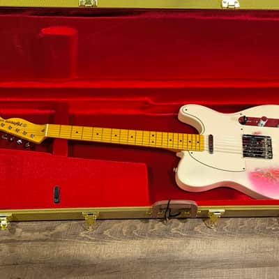 MyDream Partcaster Custom Built - Aged White over Pink Paisley Asyllum image 5