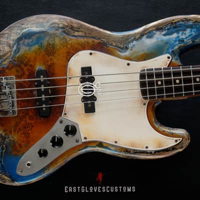 Fender Jazz Pelham Blue/Amber Paisley Bass Heavy Aged Relic (RARE) image 6
