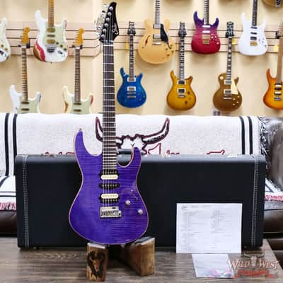 Suhr Custom Set Neck Modern HSH Flame Maple Top Mahogany Body & Neck Blower Switch 24 Stainless Steel Jumbo Frets Trans Purple 6.95 LBS image 6