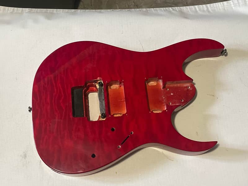 2000's Korean Ibanez RG320QS Red Quilt Sapele Top Basswood Guitar Body Edge Pro II Tremolo Ready image 1