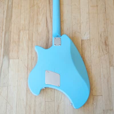 1973 Ovation Breadwinner Vintage Solidbody Electric Guitar USA Made Blue w/ Original Hardshell Case image 3
