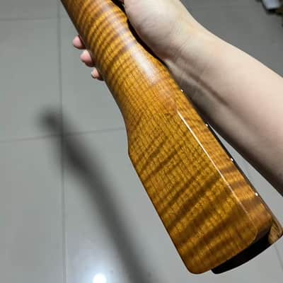 Striped Ebony Fretboard 22frets 5a Roasted flame Maple guitar neck Radius 12inch Round stainless steel 22 frets Roasted flame Maple guitar neck Striped Ebony fingerboard 25.5inch hole 10mm Radius: 12 inches. image 5