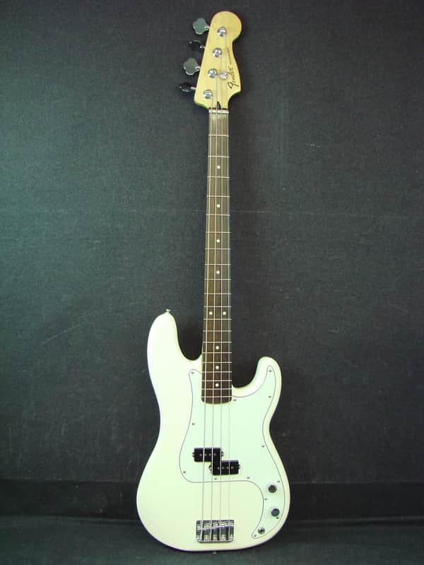 2014 Fender Standard Precision Bass MIM White Electric P-Bass | Reverb