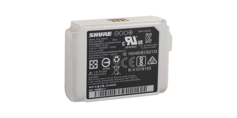 Shure SB910 Battery for ADX1 and ADX1LEMO3 Transmitters image 1