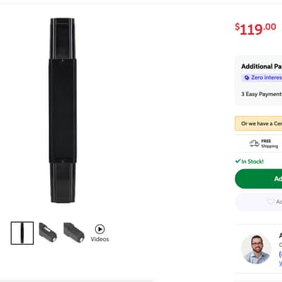 Electro-Voice EV Short Column Speaker Pole for Evolve 30/50 2025 - Black image 2