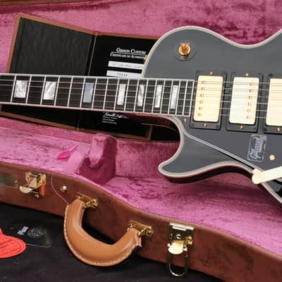 Gibson Les Paul Custom 1957 Historic 3 Pick-Ups Bigsby Lefty 2019 Ebony LH Lefthand Black Beauty image 2