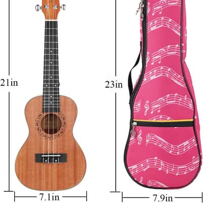 Ukulele Bag 21 Inch Ukulele Bag Waterproof Oxford Musical Note Case Single Shoulder Backpack Adjustable Straps with Ukulele Capo image 2