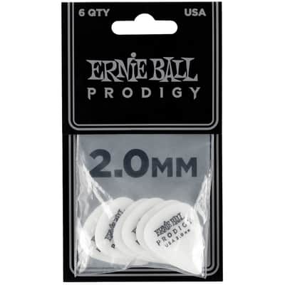 Ernie Ball Standard Prodigy Picks White 2mm Bag of 6 image 2