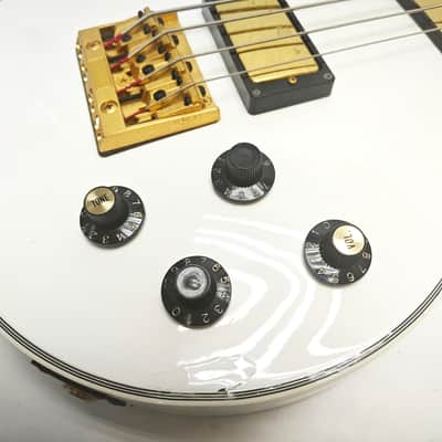 Greco EGB85 White Gold Hardware Made in Japan 1990 LP Type Short Scale Electric Bass Guitar, a4366 image 7