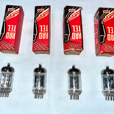 Matched Quad Rad-Tel 7025 / 12AX7 Tubes NEW NIB 1961 image 2