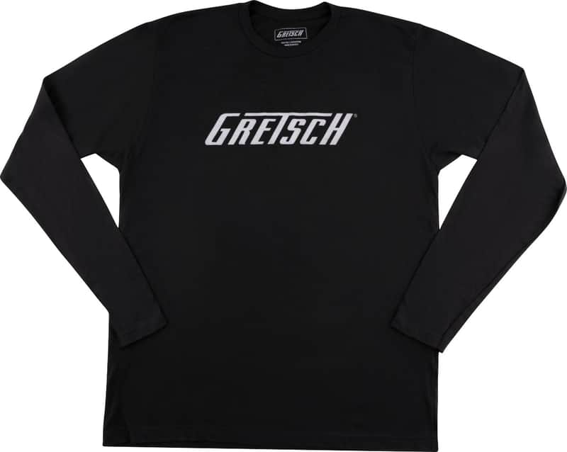 922-6747-406 Gretsch® Guitar Men's Long Sleeve Logo T-Shirt, Black, S image 1