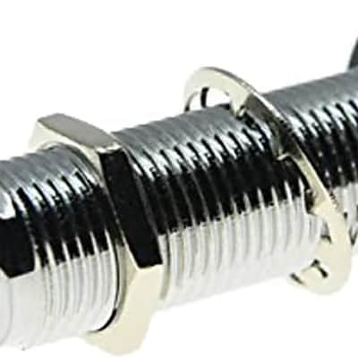 Stereo Copper Guitar Bass 1/4" Barrel Jack Cylinder Input Output Jacks with 4 Pins Stereo or Mono Jack Chrome image 1