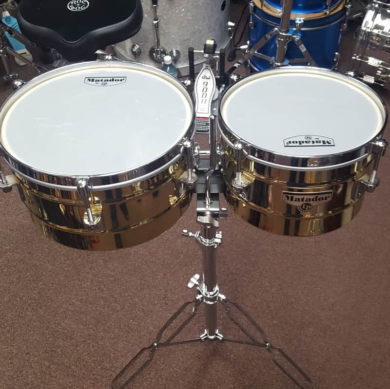 store stock -LP Matador Mini Timbale Set w/ Brass Shell's 10