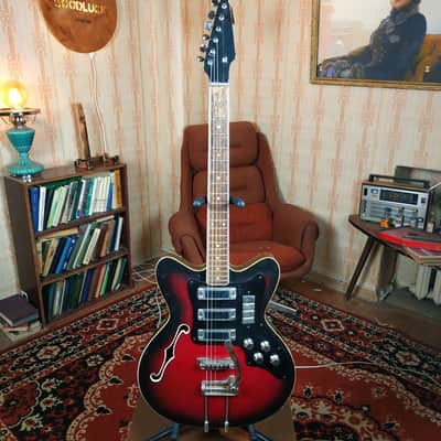 Jolana Spesial Tornado Vintage Electric Guitar Soviet USSR Tremolo bar 360 Strat Semi Hollow image 1