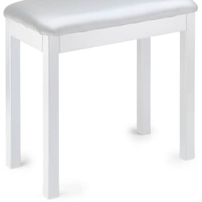 STAGG 21840white Metal Piano Or Keyboard Bench With Black Vinyl Top image 2