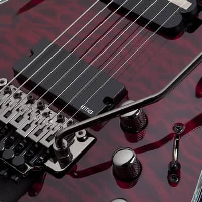 Schecter Hellraiser C-7 FR S Left Hand Electric Guitar - Black Cherry (1833) image 7