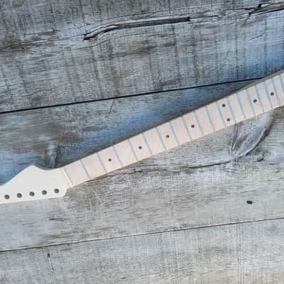 21 fret classic ST Guitar Neck Replacement, Steel Frets, bone nut image 4
