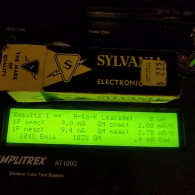 Sylvania 6SN7GTA tNOS AT1000 TESTED Balanced! PI Vacuum Tube T8 Chrome top angled T plate 6SN7GTB dual triode 1954-1959 image 2