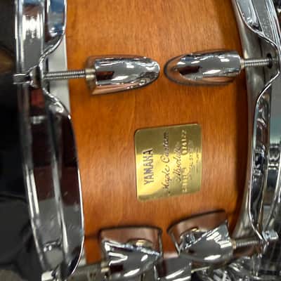 YAMAHA MIJ Maple Custom Absolute - Vintage natural snare drum 5.5 by 14 JAPAN image 8